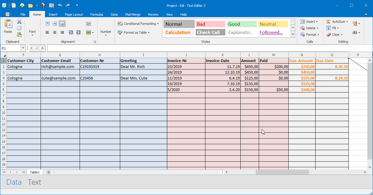 Data View